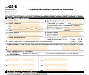 Form 433B