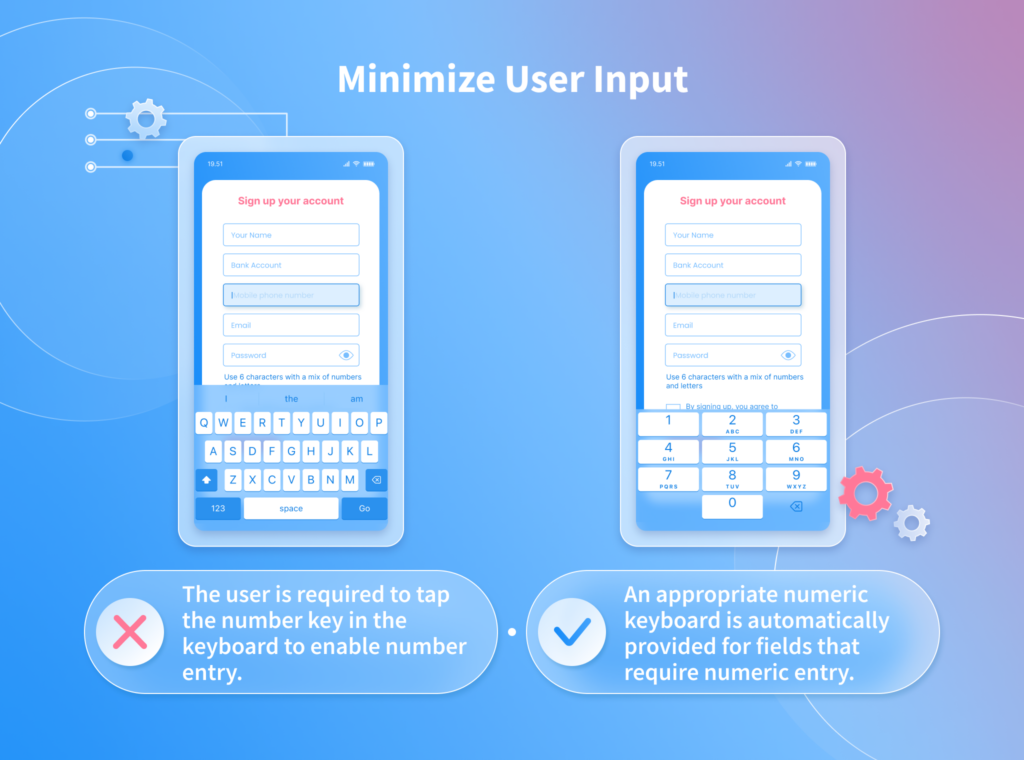 Minimizing user input in mobile app design — NIX